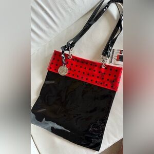 NWT Ande Rooney Patent Leather Collection Bucket Shopper Bag15”/13.5”